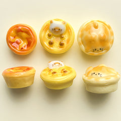 DIY Cat Food Play Egg Tart Charms Accessories – Customizable Phone Case, Hairpin, Fridge Magnet & Keychain Set