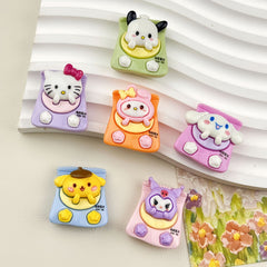 DIY Cartoon Sanrio Potato Chips Charms Accessories – Customizable Phone Case, Hairpin, Fridge Magnet & Keychain Set