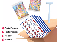 Blue Upright-ear Stitch Building Block Set