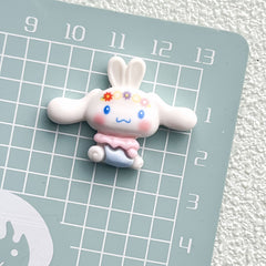 DIY Sanrio Cute Yellow Face Wreath Charms Accessories – Customizable Phone Case, Hairpin, Fridge Magnet & Keychain Set