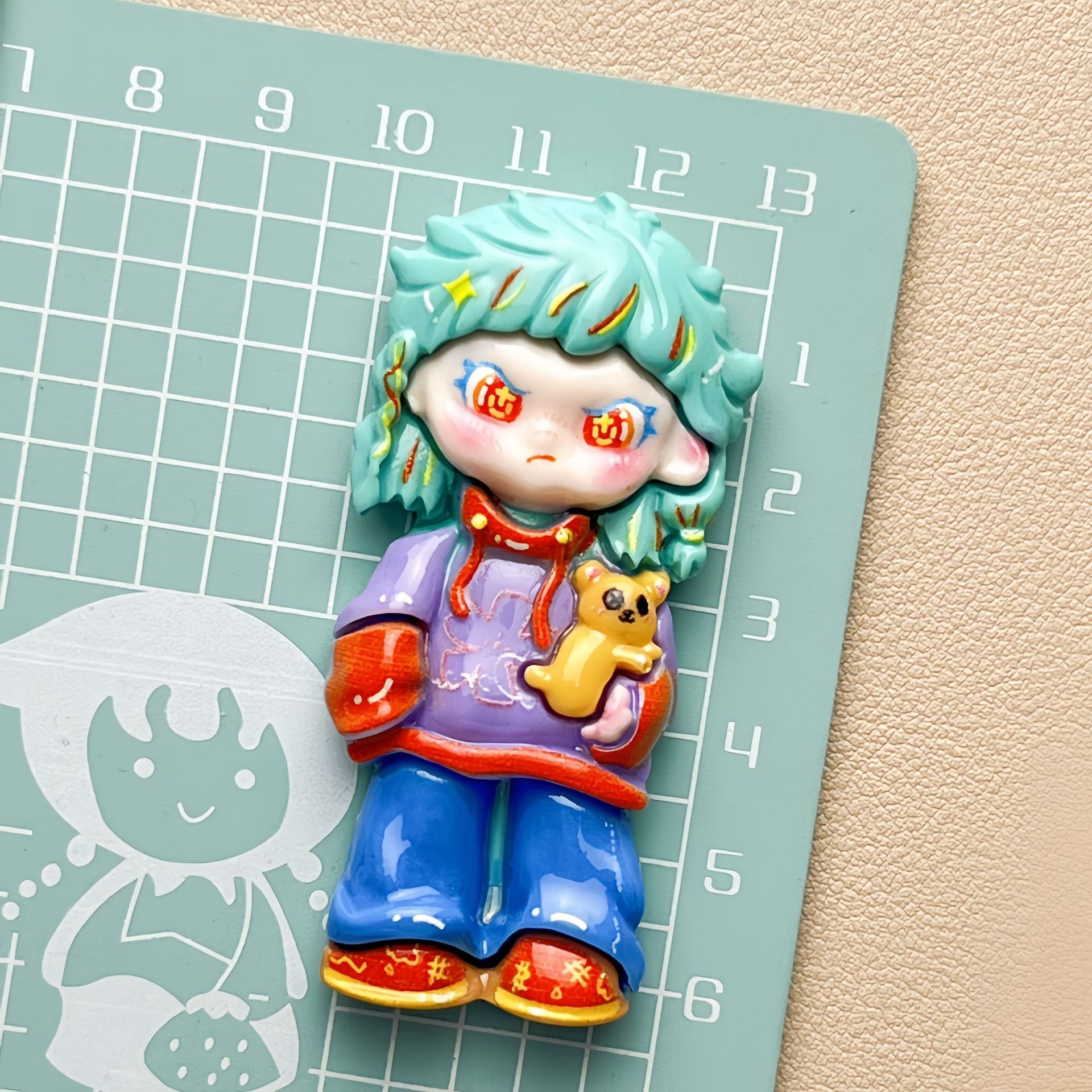 DIY Cute CartoonCharms Accessories – Customizable Phone Case, Hairpin, Fridge Magnet & Keychain Set