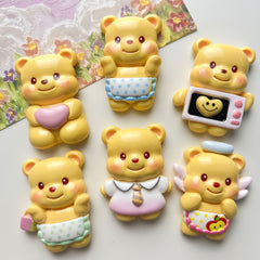 DIY Daka Heart Angel Bear Charms Accessories – Customizable Phone Case, Hairpin, Fridge Magnet & Keychain Set
