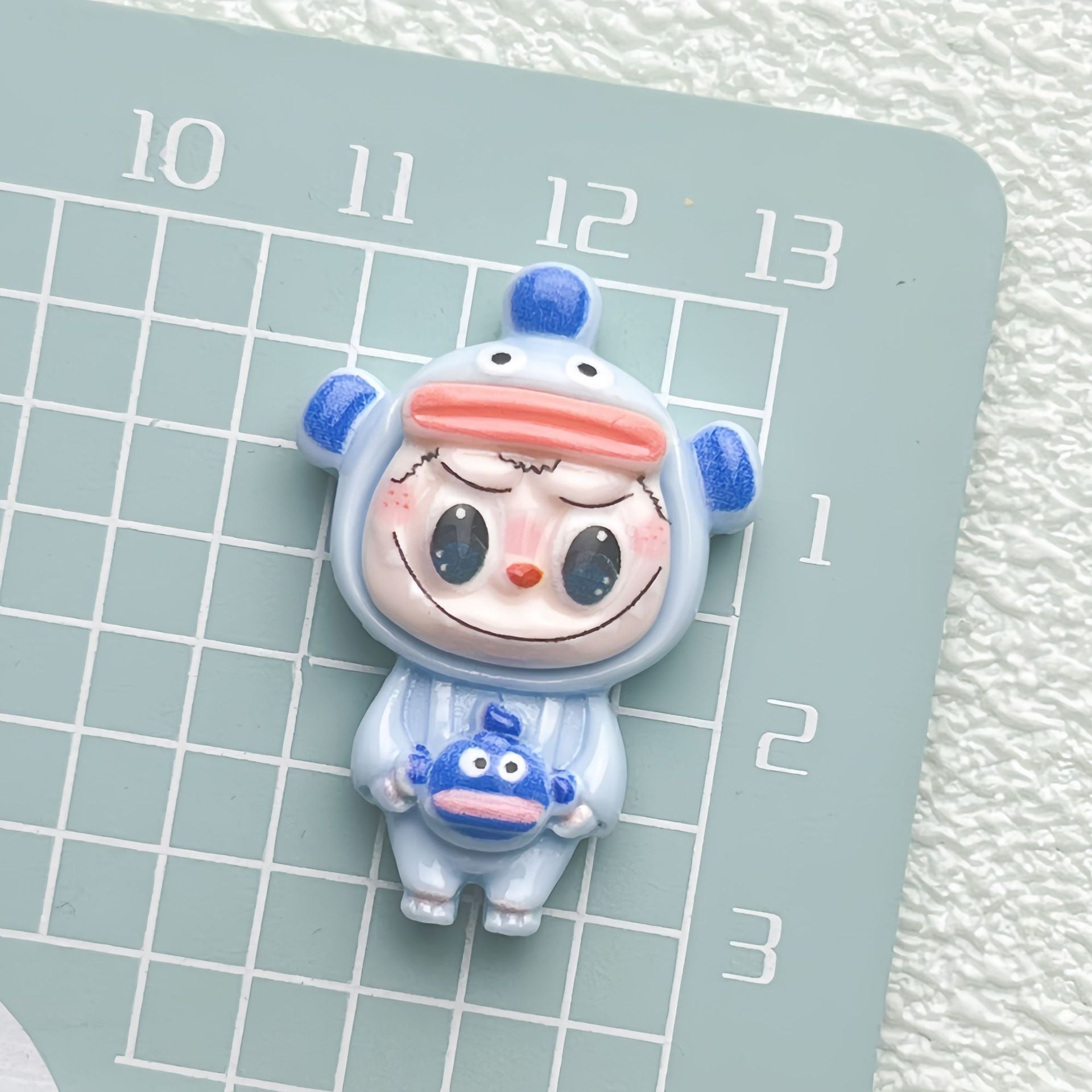 DIY Three-Eyed Red Bear Charms Accessories – Customizable Phone Case, Hairpin, Fridge Magnet & Keychain Set