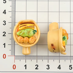 DIY Panda Egg Tart Charms Accessories – Customizable Phone Case, Hairpin, Fridge Magnet & Keychain Set