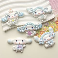 DIY  Bowknot Puppy Charms Accessories – Customizable Phone Case, Hairpin, Fridge Magnet & Keychain Set