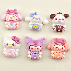 DIY Cartoon Gift Box Sanrio Charms Accessories – Customizable Phone Case, Hairpin, Fridge Magnet & Keychain Set