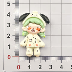 DIY Sanrio Series Big Eyed Girl Charms Accessories – Customizable Phone Case, Hairpin, Fridge Magnet & Keychain Set