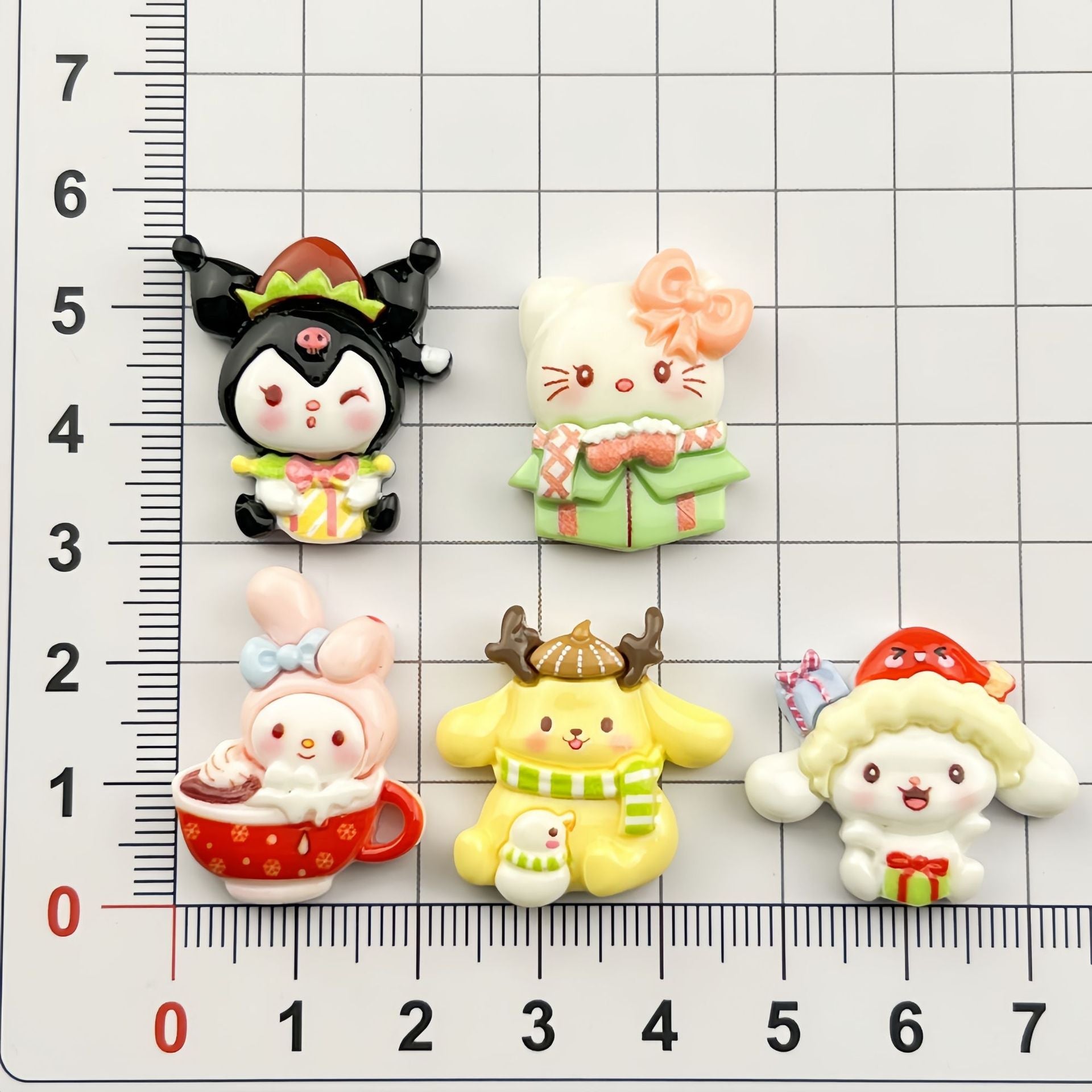DIY  Christmas Sanrio Charms Accessories – Customizable Phone Case, Hairpin, Fridge Magnet & Keychain Set