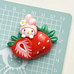 DIY Fruit Sanrio Cartoon Charms Accessories – Customizable Phone Case, Hairpin, Fridge Magnet & Keychain Set