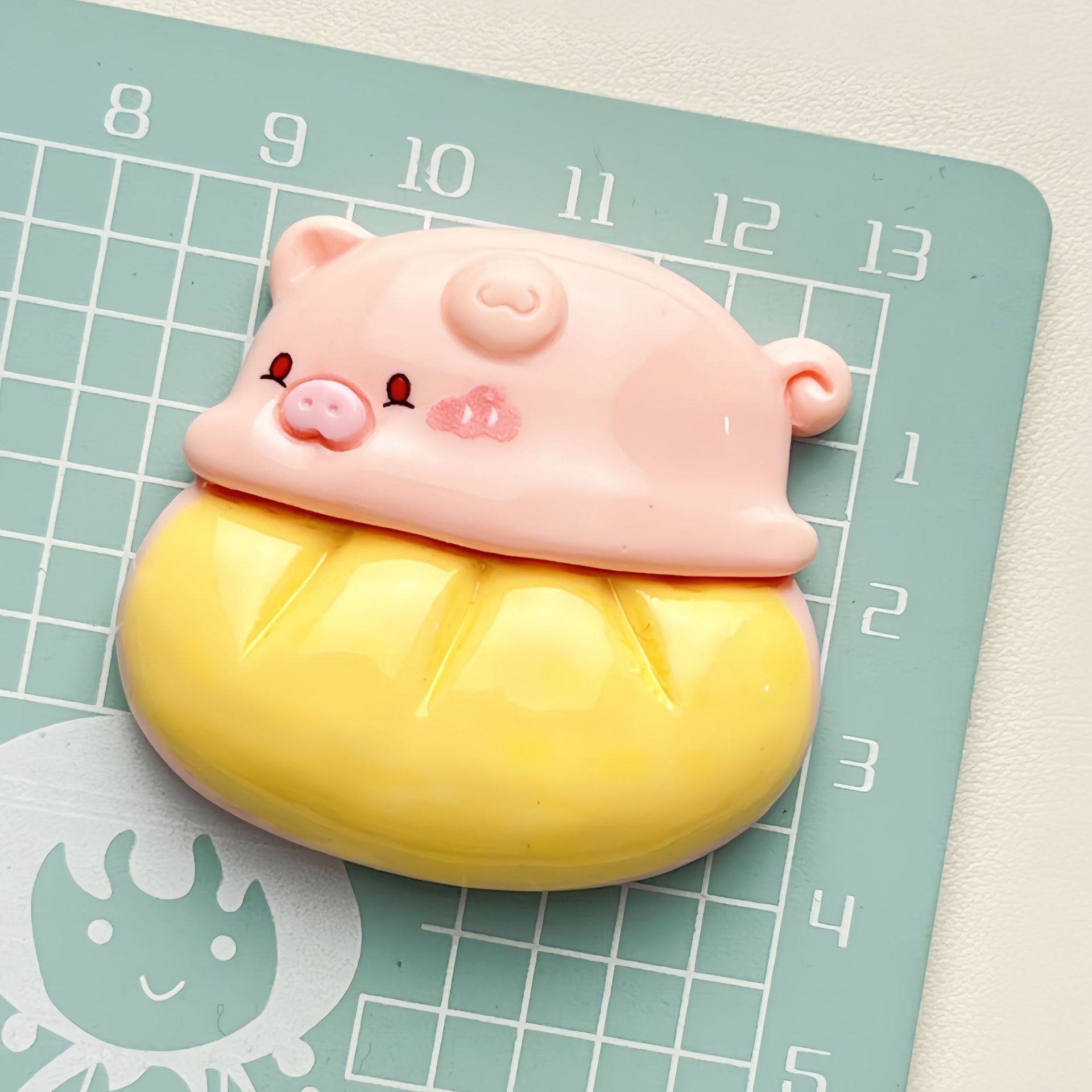 DIY  Cream Cone Pig Cartoon  Charms Accessories – Customizable Phone Case, Hairpin, Fridge Magnet & Keychain Set