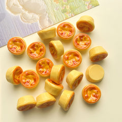 DIY  Cat Food Play Egg Tart Charms Accessories – Customizable Phone Case, Hairpin, Fridge Magnet & Keychain Set