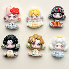 DIY ]Bubble Sitting Girl  Charms Accessories – Customizable Phone Case, Hairpin, Fridge Magnet & Keychain Set