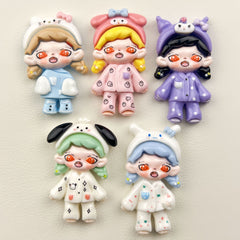 DIY Sanrio Series Big Eyed Girl Charms Accessories – Customizable Phone Case, Hairpin, Fridge Magnet & Keychain Set