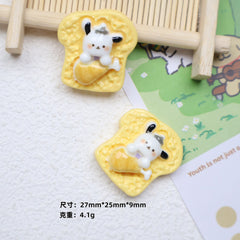 DIY  Toast Charms Accessories – Customizable Phone Case, Hairpin, Fridge Magnet & Keychain Set