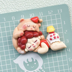 DIY Cartoon Cute Sleeping Girl Charms Accessories – Customizable Phone Case, Hairpin, Fridge Magnet & Keychain Set