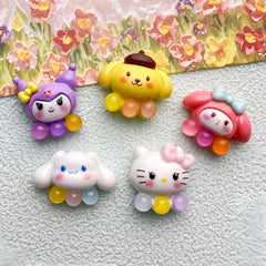 DIY Small luminous Sanrio Charms Accessories – Customizable Phone Case, Hairpin, Fridge Magnet & Keychain Set