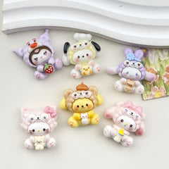DIY  Hat Cartoon Animal  Charms Accessories – Customizable Phone Case, Hairpin, Fridge Magnet & Keychain Set