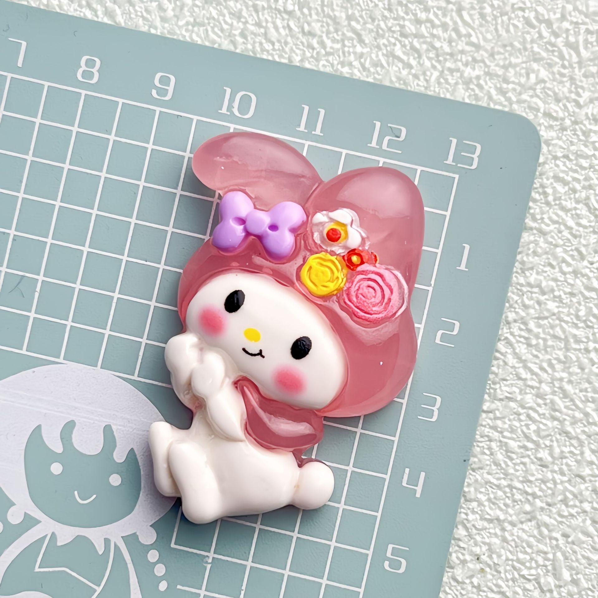 DIY Cute Meimei Cartoon Glow Charms Accessories – Customizable Phone Case, Hairpin, Fridge Magnet & Keychain Set