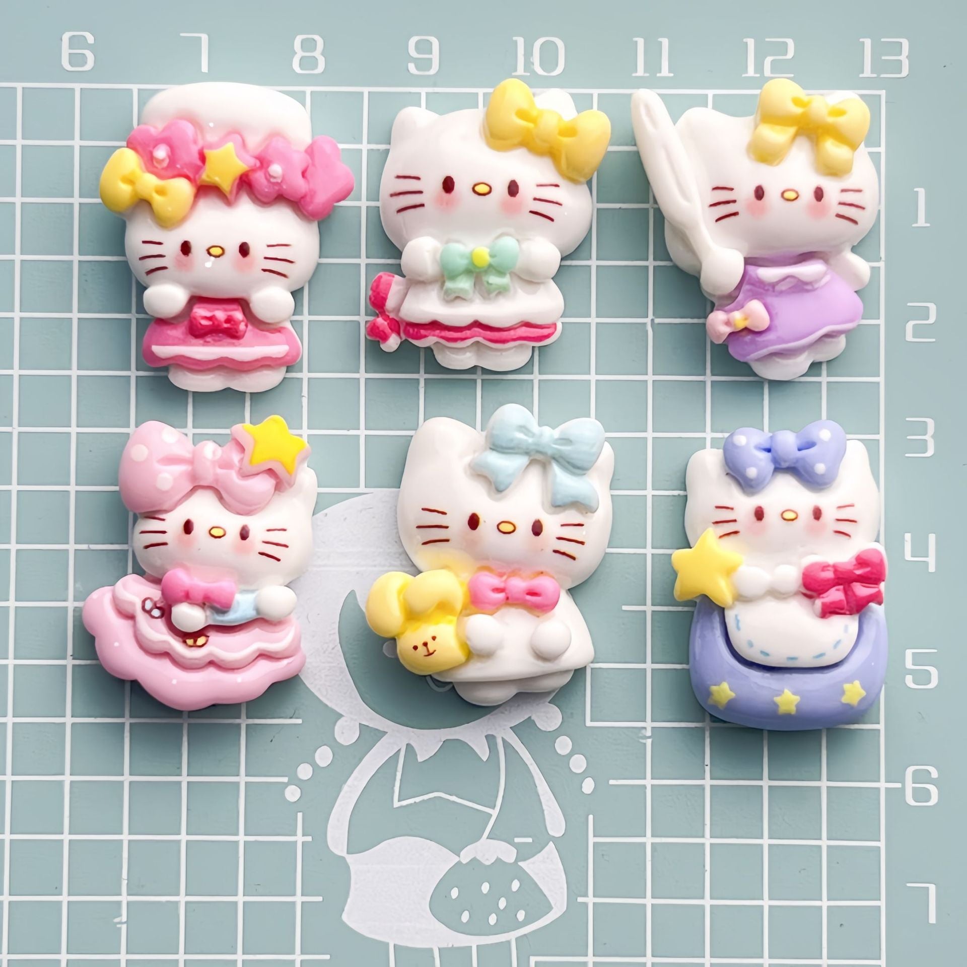 DIY Cat KT Cat  Charms Accessories – Customizable Phone Case, Hairpin, Fridge Magnet & Keychain Set