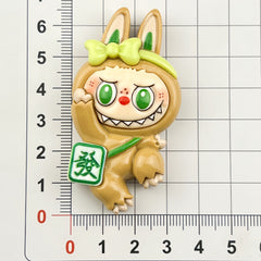DIY  New Cartoon Mahjong Doll  Charms Accessories – Customizable Phone Case, Hairpin, Fridge Magnet & Keychain Set