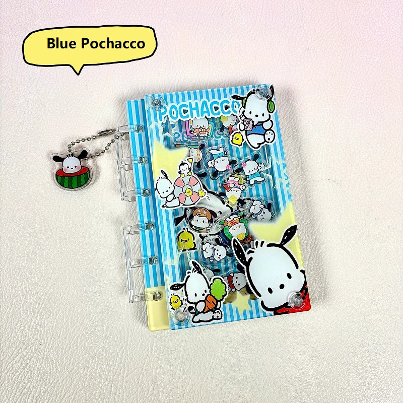 DIY Blue Pochacco Acrylic Shaky Notebook - Customizable with Trendy & Anime IP Characters