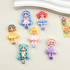 DIY Anime Girl Charms Accessories – Customizable Phone Case, Hairpin, Fridge Magnet & Keychain Set
