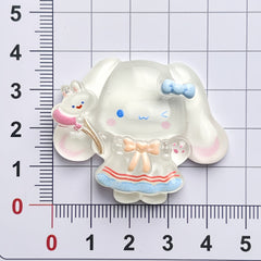 DIY Luminous Solid Color Happy Cinnamon Dog Cartoon Glossy  Charms Accessories – Customizable Phone Case, Hairpin, Fridge Magnet & Keychain Set