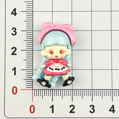 DIY Cartoon Crossdressing Girl Charms Accessories – Customizable Phone Case, Hairpin, Fridge Magnet & Keychain Set