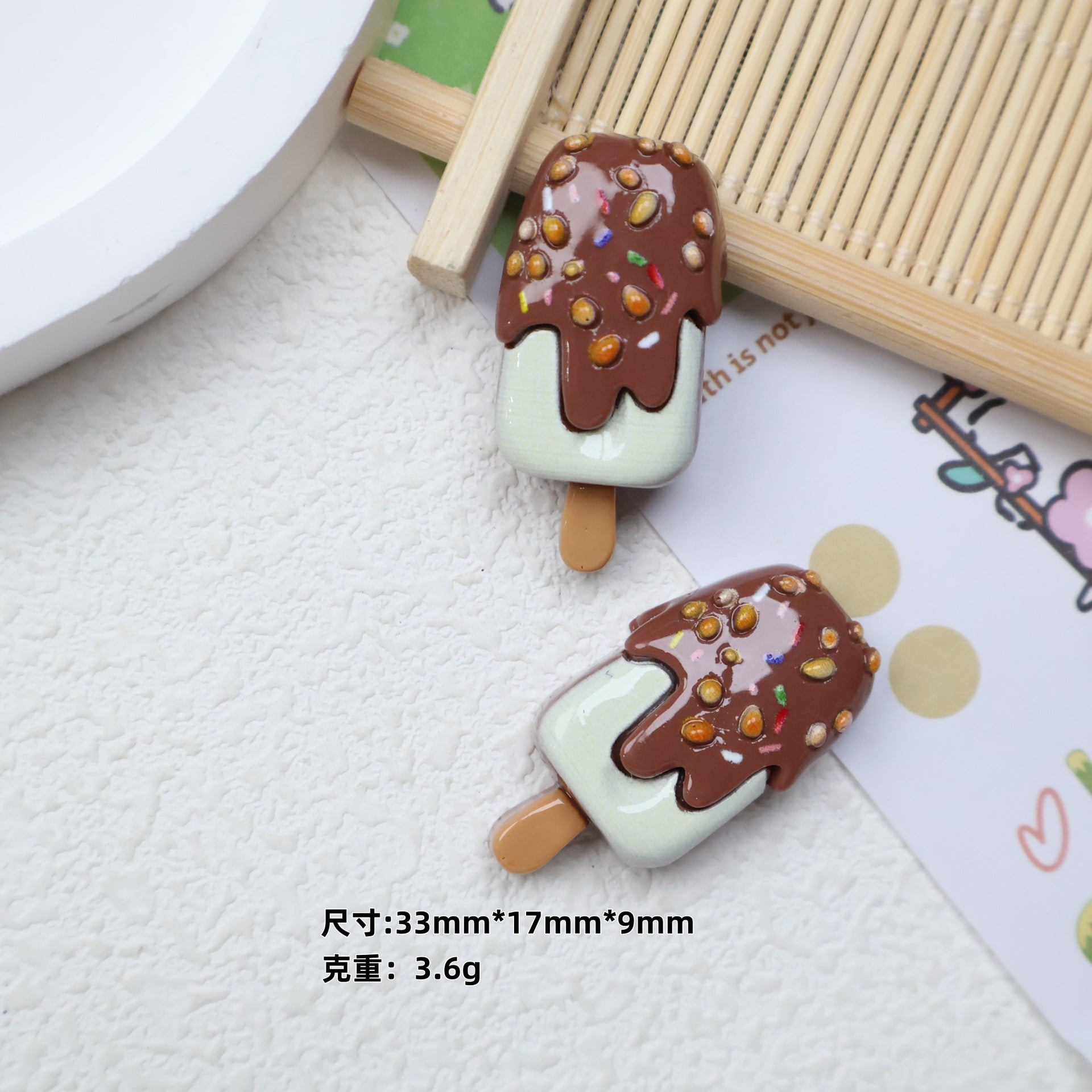 DIY Creative Small Ice Cream  Charms Accessories – Customizable Phone Case, Hairpin, Fridge Magnet & Keychain Set