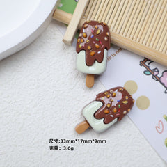 DIY Creative Small Ice Cream  Charms Accessories – Customizable Phone Case, Hairpin, Fridge Magnet & Keychain Set