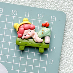 DIY Cycling Girl Charms Accessories – Customizable Phone Case, Hairpin, Fridge Magnet & Keychain Set