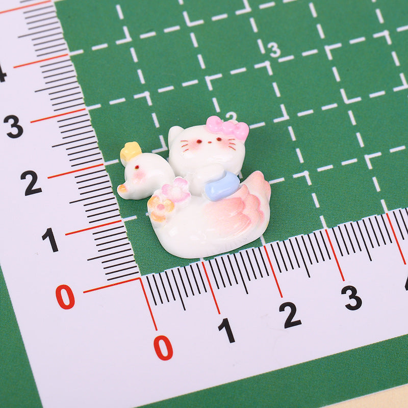 DIY Animal Little Swan Charms Accessories – Customizable Phone Case, Hairpin, Fridge Magnet & Keychain Set