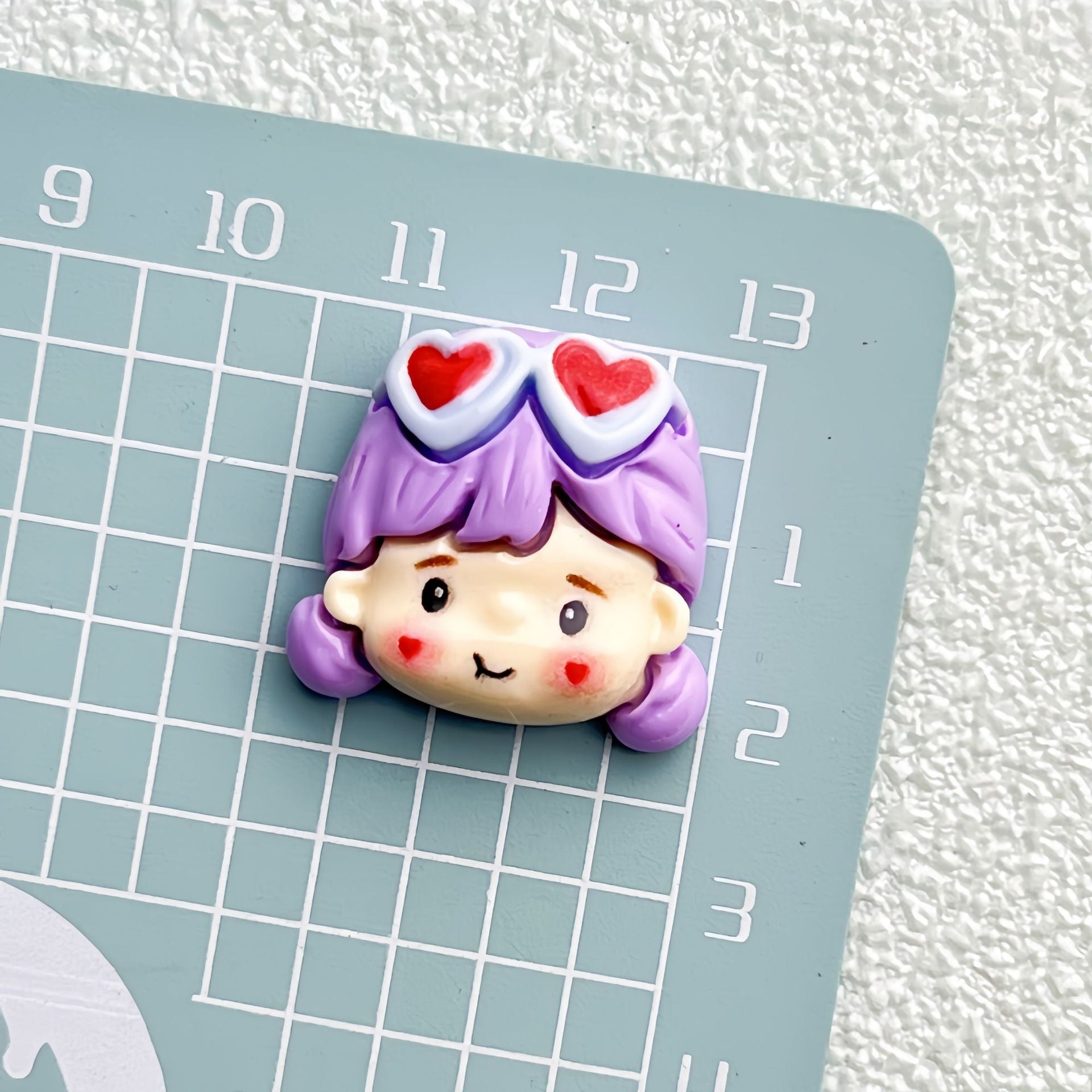 DIY Glossy Girl Head Charms Accessories – Customizable Phone Case, Hairpin, Fridge Magnet & Keychain Set