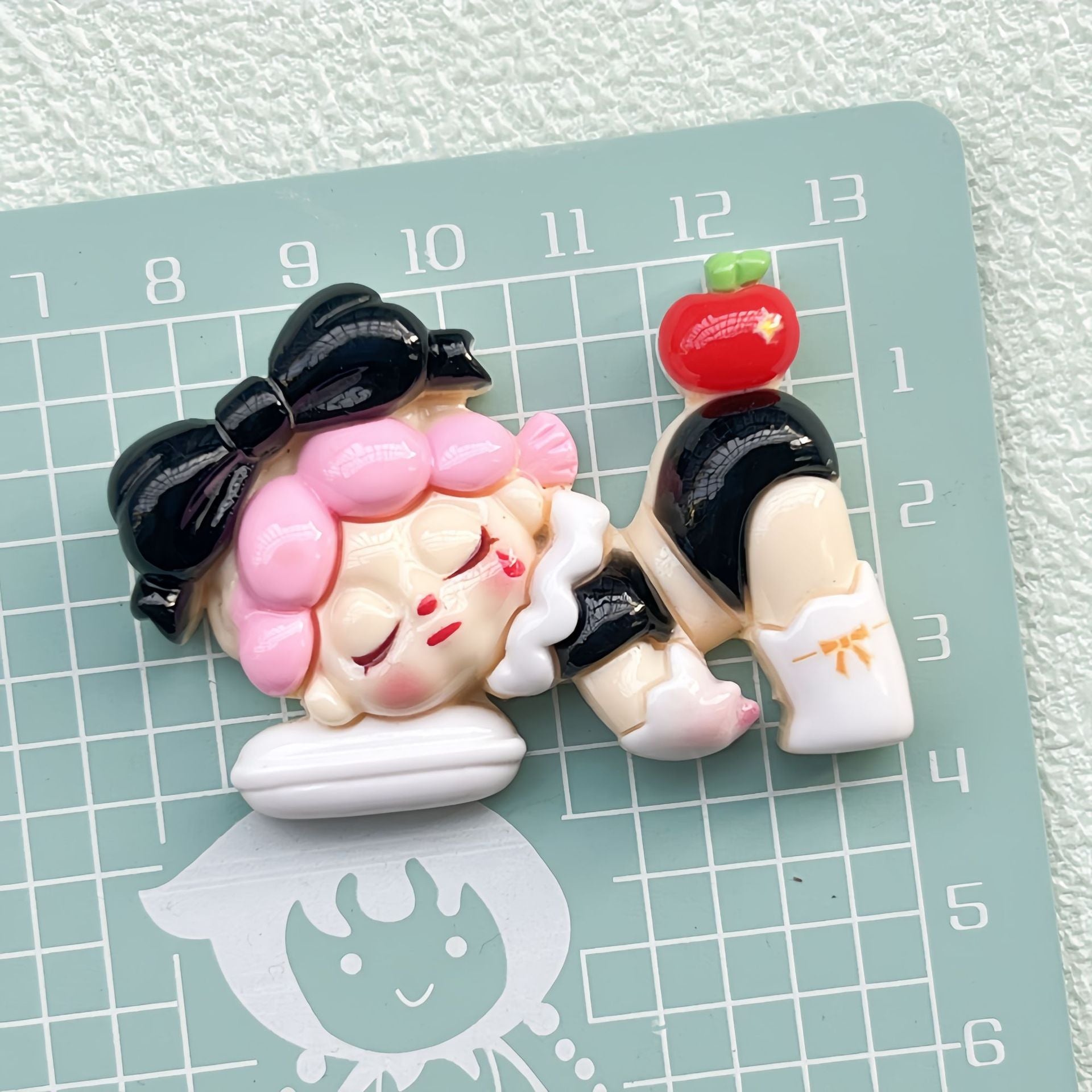 DIY Cartoon Cute Sleeping Girl Charms Accessories – Customizable Phone Case, Hairpin, Fridge Magnet & Keychain Set