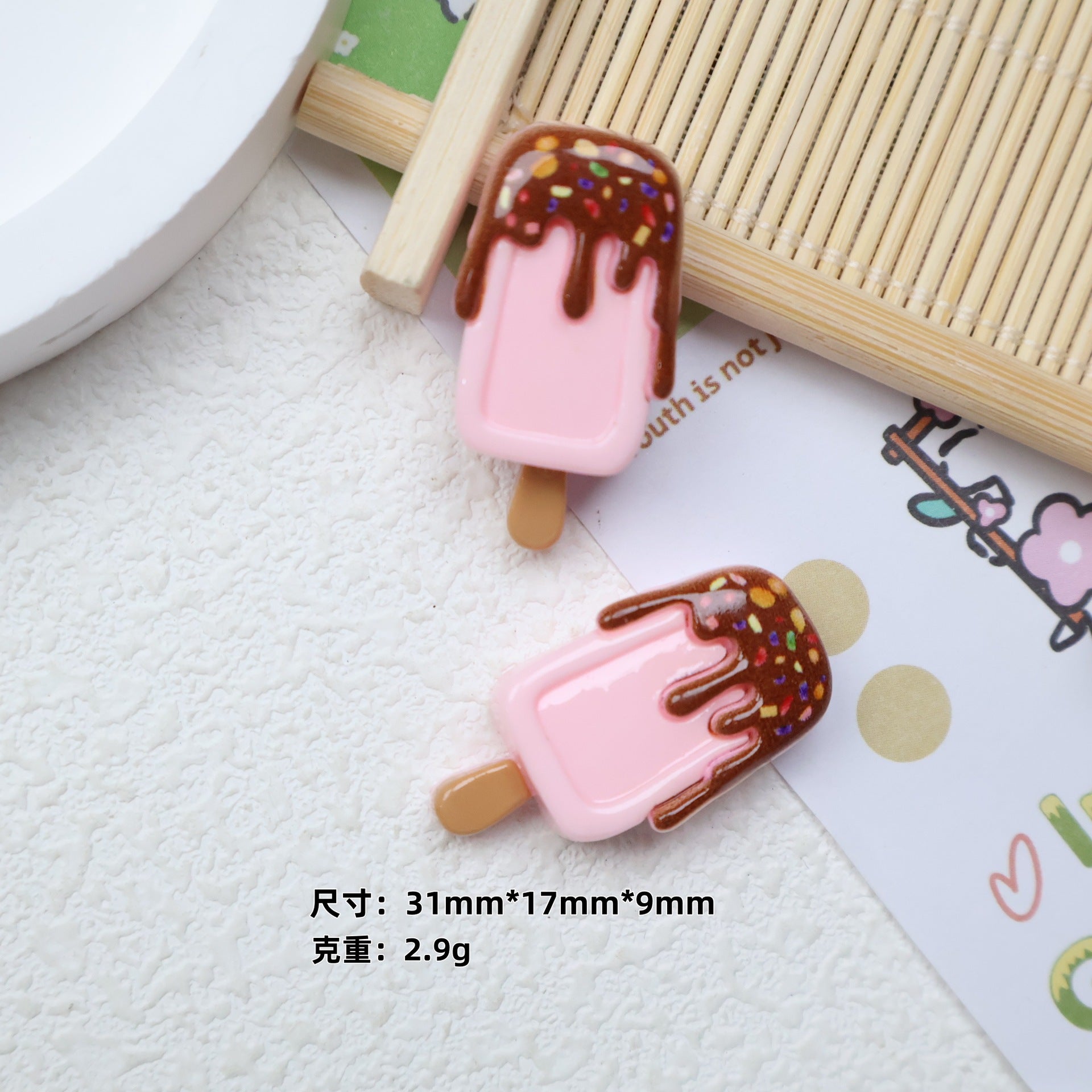 DIY Creative Small Ice Cream  Charms Accessories – Customizable Phone Case, Hairpin, Fridge Magnet & Keychain Set