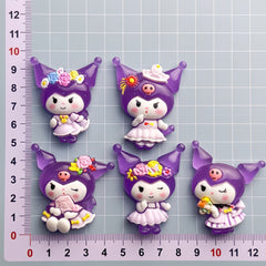 DIY Large Luminous Glossy Purple Rice Charms Accessories – Customizable Phone Case, Hairpin, Fridge Magnet & Keychain Set