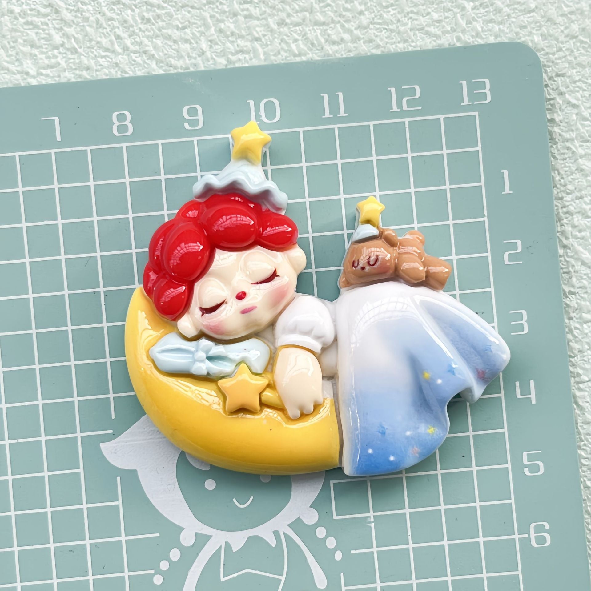 DIY Cartoon Cute Sleeping Girl Charms Accessories – Customizable Phone Case, Hairpin, Fridge Magnet & Keychain Set