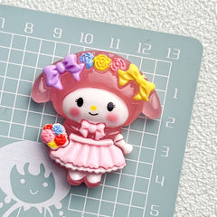 DIY Cute Meimei Cartoon Glow Charms Accessories – Customizable Phone Case, Hairpin, Fridge Magnet & Keychain Set