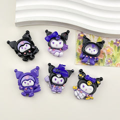DIY Purple Rice Charms Accessories – Customizable Phone Case, Hairpin, Fridge Magnet & Keychain Set
