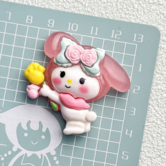 DIY Cute Meimei Cartoon Glow Charms Accessories – Customizable Phone Case, Hairpin, Fridge Magnet & Keychain Set