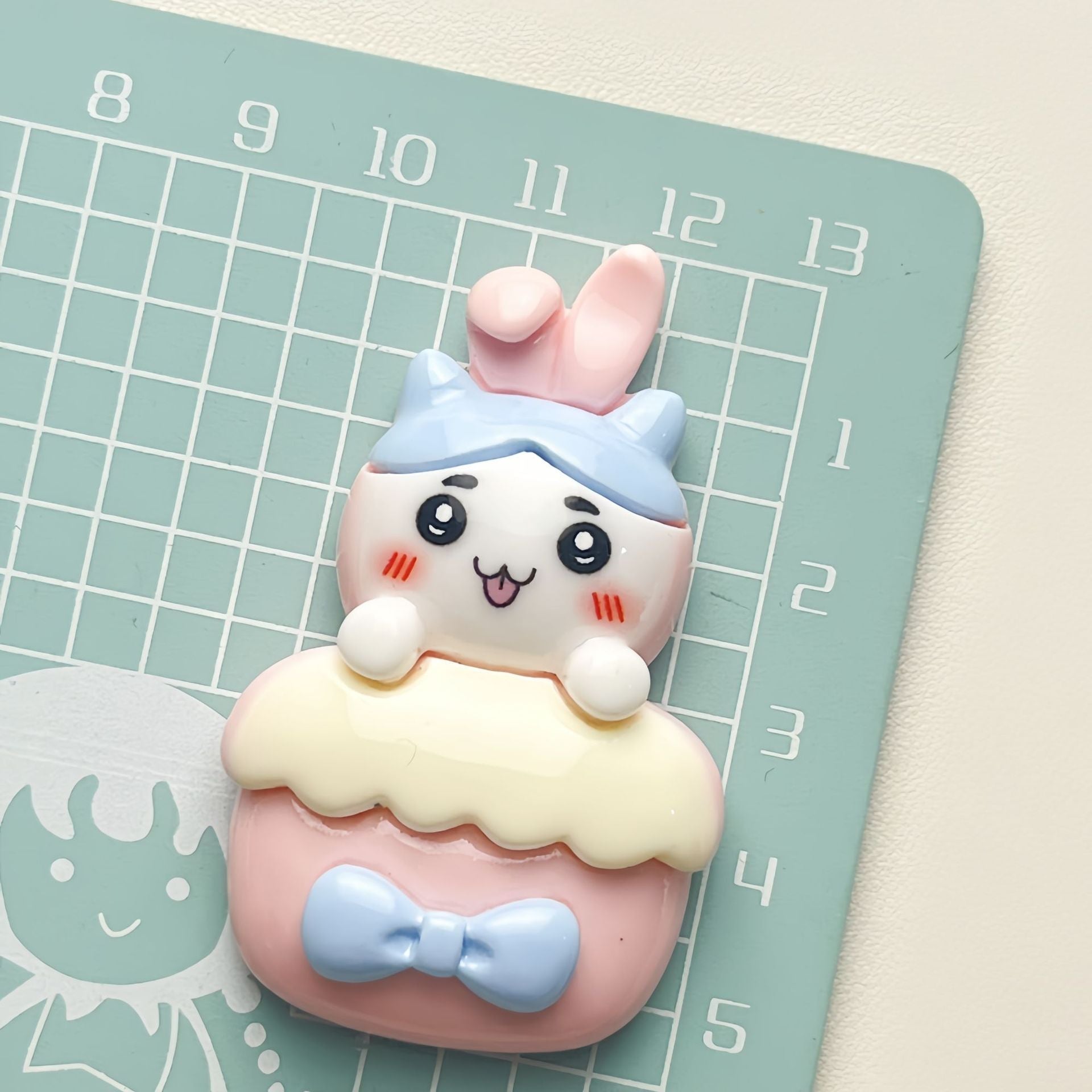 DIY Cute Cartoon Flower Bunny Charms Accessories – Customizable Phone Case, Hairpin, Fridge Magnet & Keychain Set