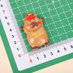 DIY Cute Cartoon Glossy Capybara Charms Accessories – Customizable Phone Case, Hairpin, Fridge Magnet & Keychain Set