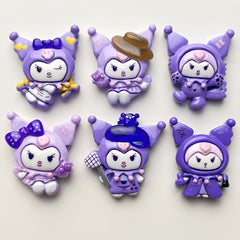 DIY Purple Rice Charms Accessories – Customizable Phone Case, Hairpin, Fridge Magnet & Keychain Set