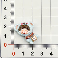 DIY Cute Pajamas Little Wen Girl Charms Accessories – Customizable Phone Case, Hairpin, Fridge Magnet & Keychain Set