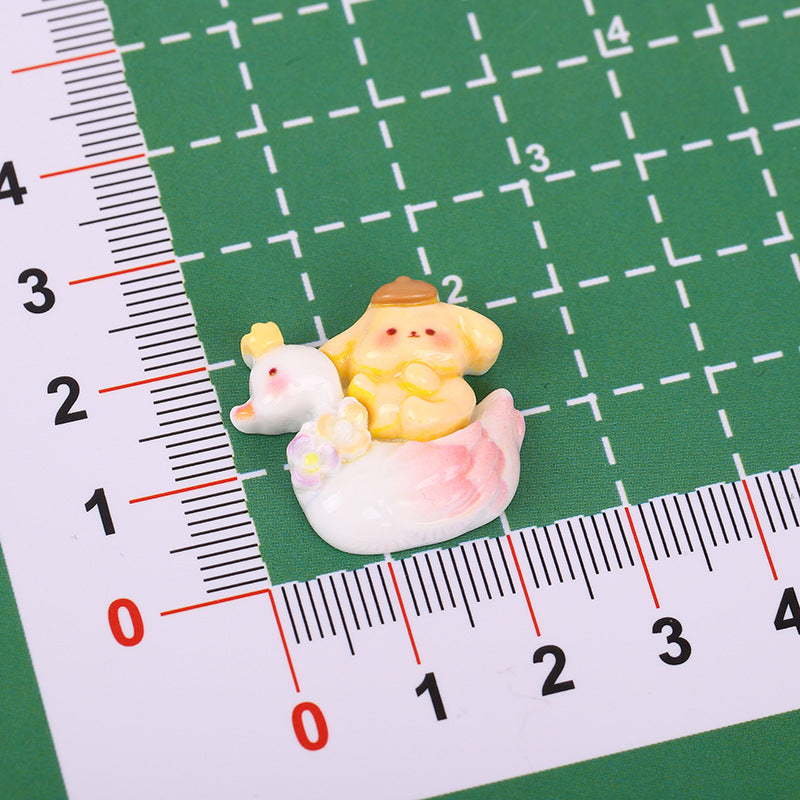 DIY Animal Little Swan Charms Accessories – Customizable Phone Case, Hairpin, Fridge Magnet & Keychain Set