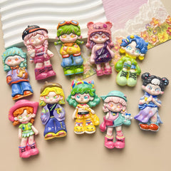 DIY Cute CartoonCharms Accessories – Customizable Phone Case, Hairpin, Fridge Magnet & Keychain Set
