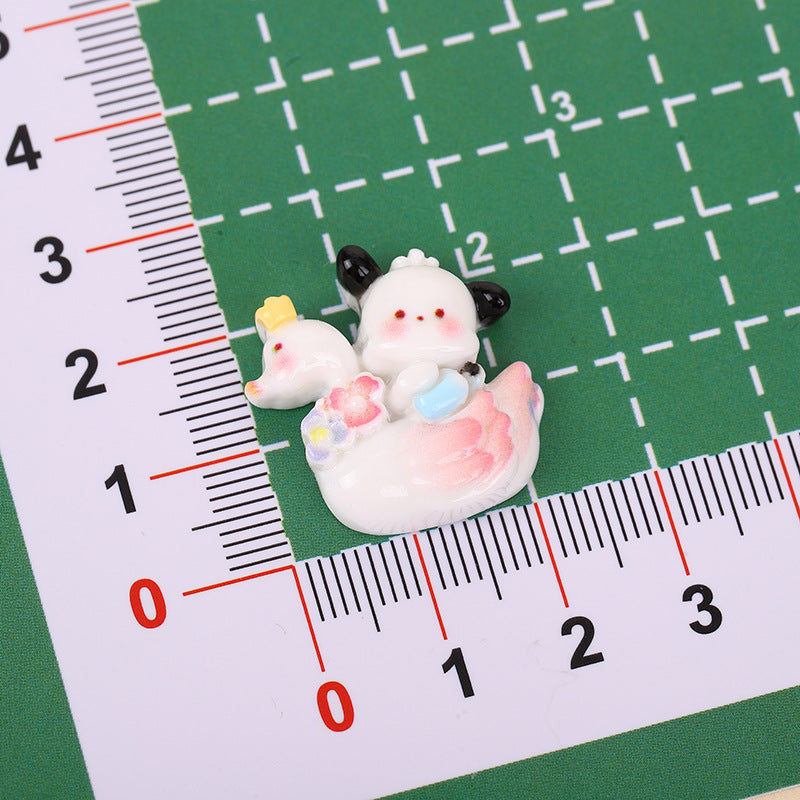 DIY Animal Little Swan Charms Accessories – Customizable Phone Case, Hairpin, Fridge Magnet & Keychain Set