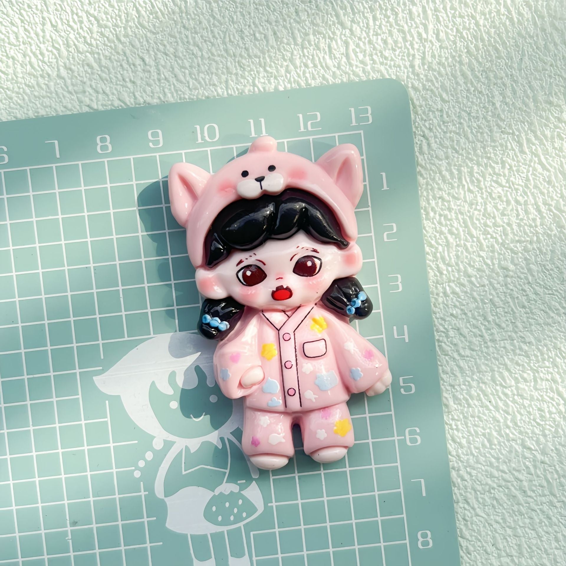 DIY Cute Girl With Charms Accessories – Customizable Phone Case, Hairpin, Fridge Magnet & Keychain Set