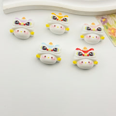 DIY multi-color lion dance kt Cat Charms Accessories – Customizable Phone Case, Hairpin, Fridge Magnet & Keychain Set