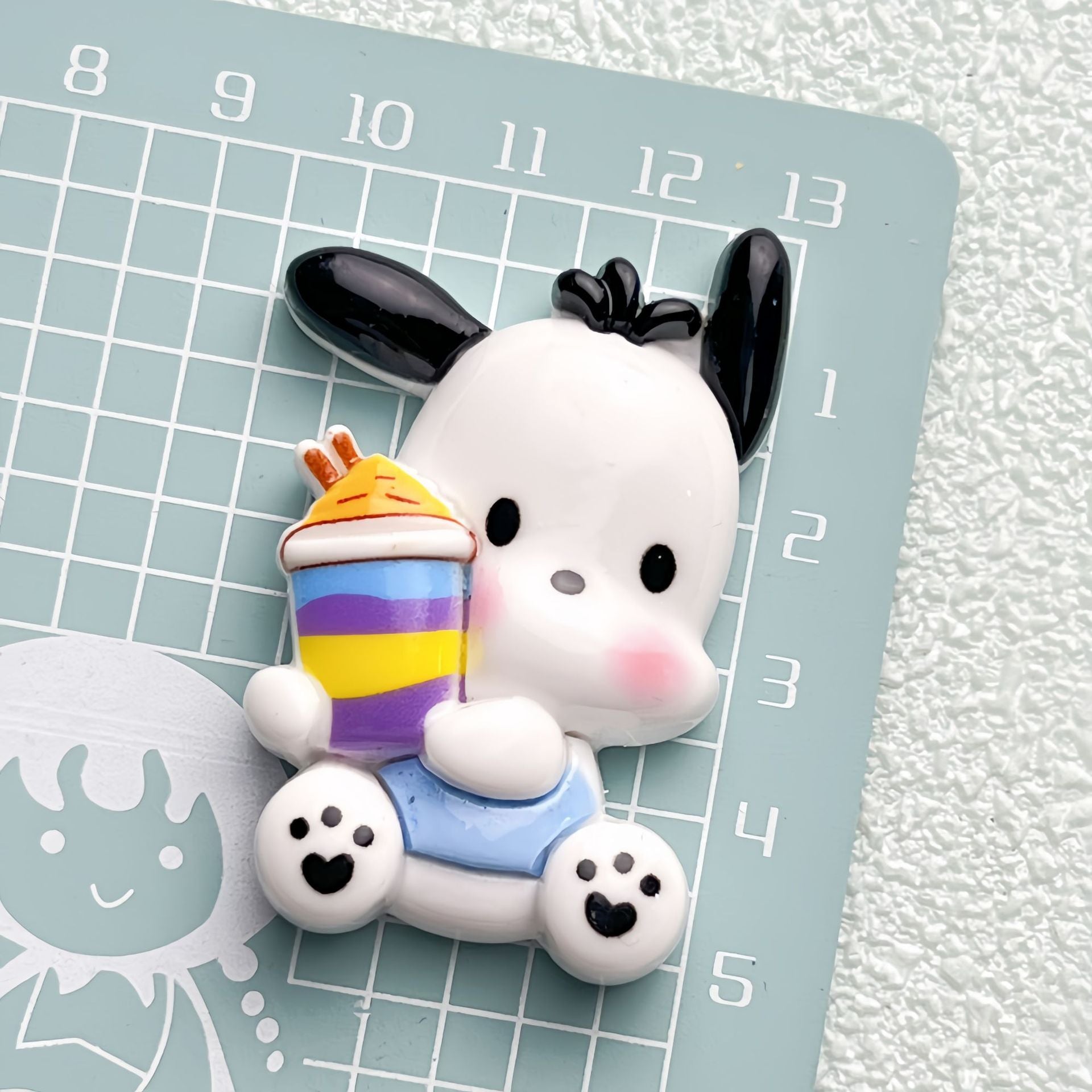 DIY Animal Drinking Milk Tea Charms Accessories – Customizable Phone Case, Hairpin, Fridge Magnet & Keychain Set